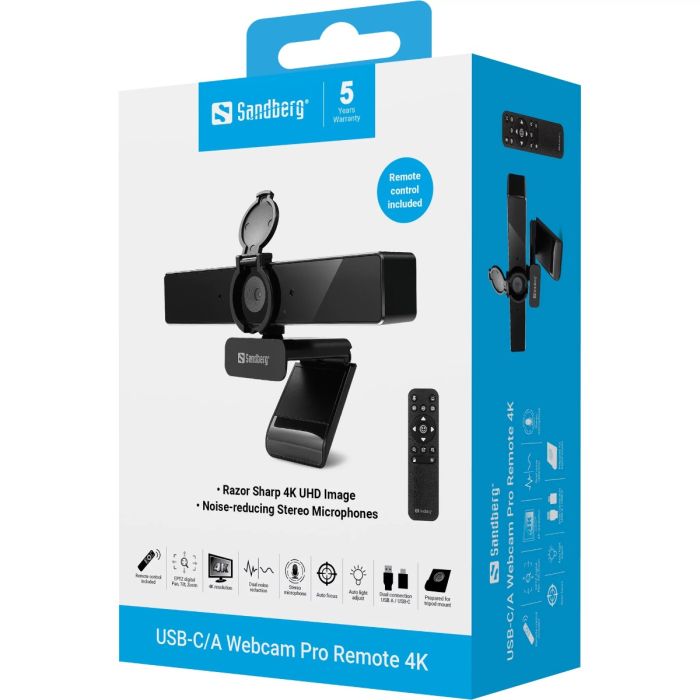 Web kamera SANDBERG USB-C/A Webcam Pro Remote 4K-5