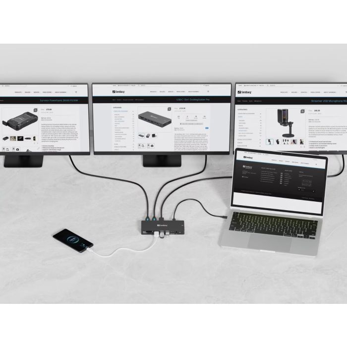 Priklopna postaja SANDBERG USB-C 13 in 1 Docking Station Pro-5