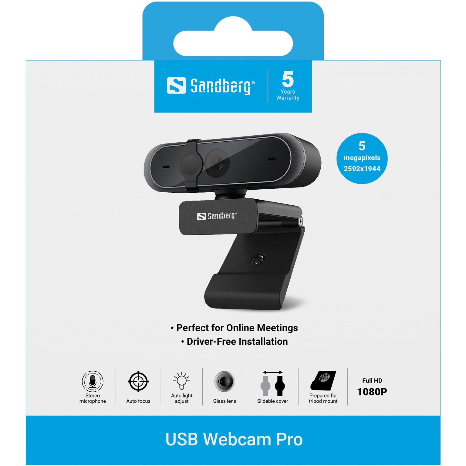 Web kamera SANDBERG USB Webcam Pro 1080P (Full HD, 30 fps, USB-A)-9