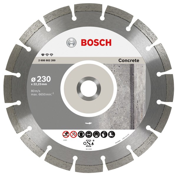 Dijamantna rezna ploča za beton BOSCH Standard for Concrete (230 x 22,23 mm, segment 10 mm)-0