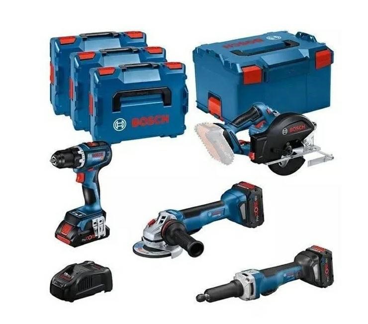 BOSCH COMBO KIT 18V (GSR 18V-90C, GWS 18V-15 PSC, GKM 18V-50, GGS 18V-23 PLC, 1xPC4,0Ah, 2xPC5,5Ah)-0
