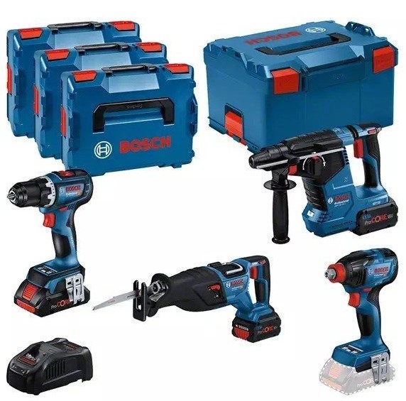 Kombinirani set alata BOSCH 18V (GSR 18V-90C, GDX 18V-210C, GBH 18V-24C, GSA 18V-28) s baterijama 1x4.0Ah i 2x5.5Ah-0