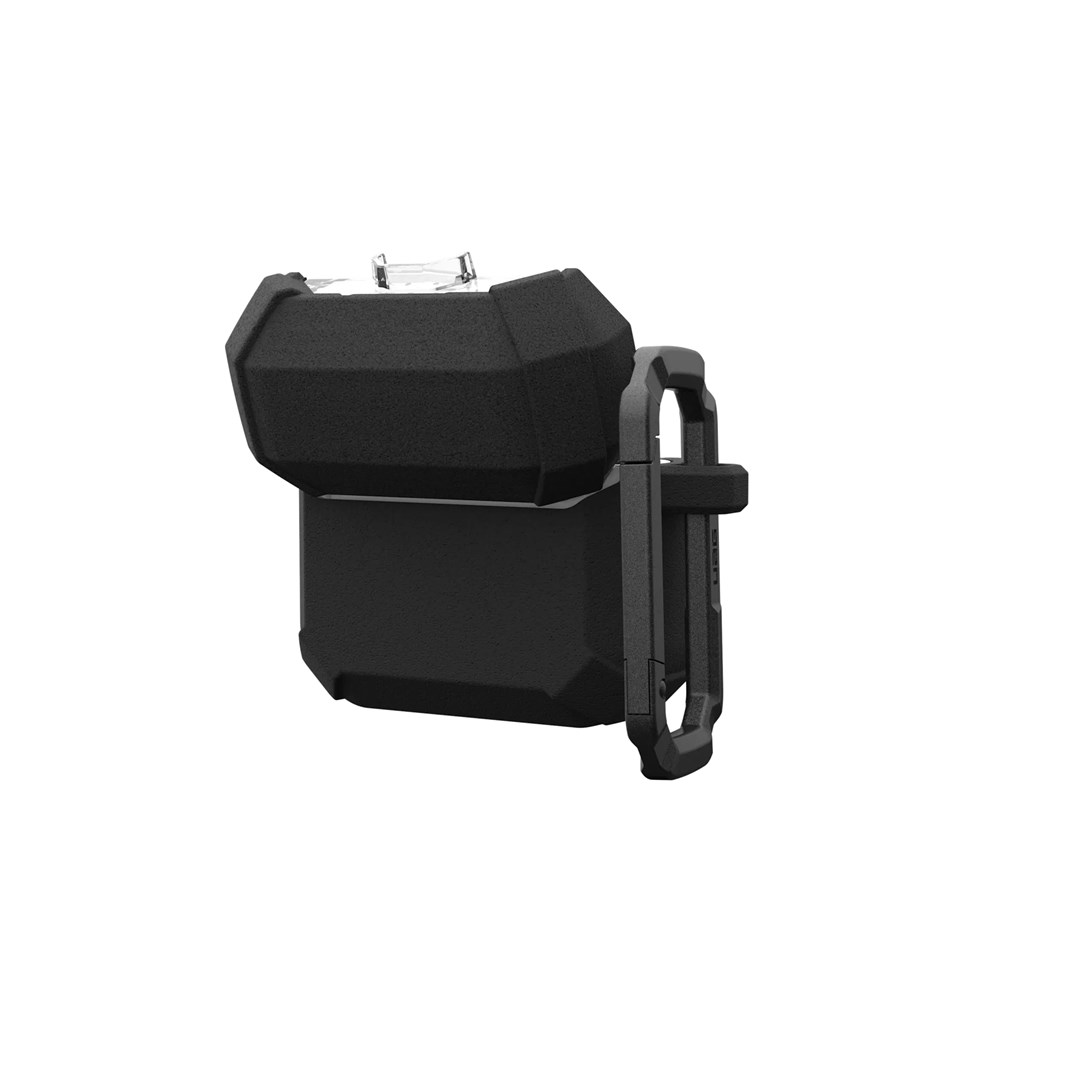 Zaštitna maska URBAN ARMOR GEAR Plasma za AirPods 4. generacije (crna boja, zasun, odvojiva karabiner kopča)-3