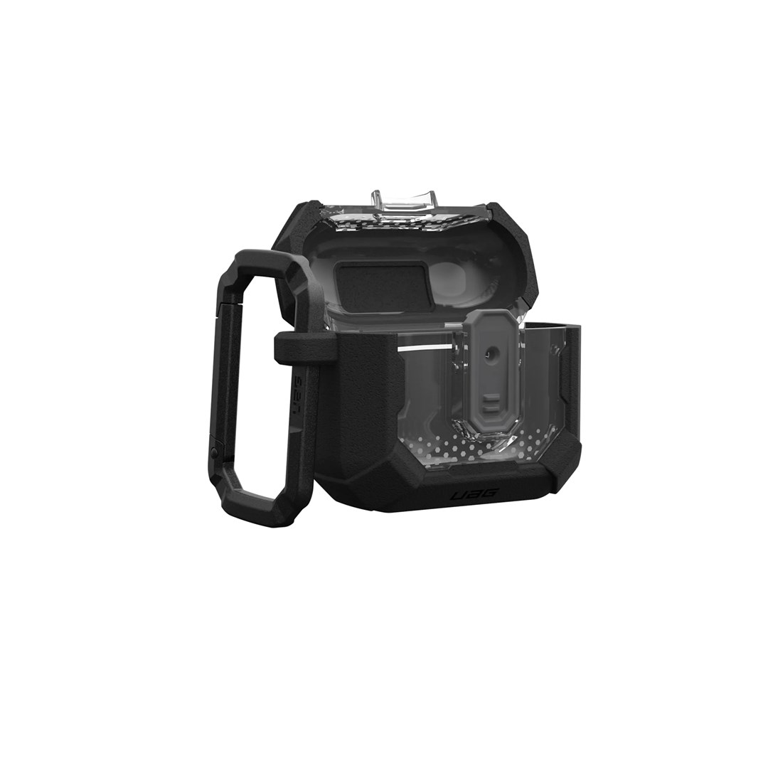 Zaštitna maska URBAN ARMOR GEAR Plasma za AirPods 4. generacije (crna boja, zasun, odvojiva karabiner kopča)-6