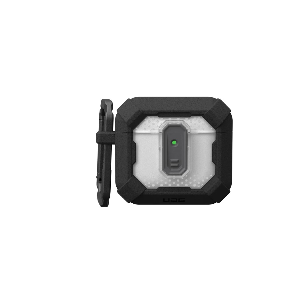 Zaštitna maska URBAN ARMOR GEAR Plasma za AirPods 4. generacije (crna boja, zasun, odvojiva karabiner kopča)-4