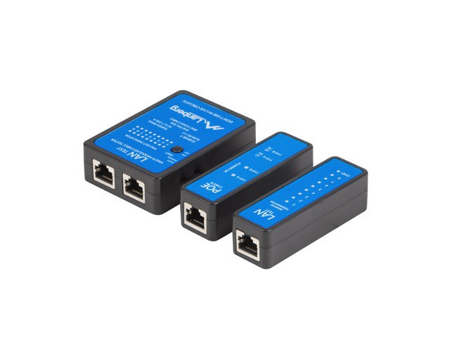 Mrežni kabel tester Lanberg NT-0404 (PoE tester, Crna, Plava)-5