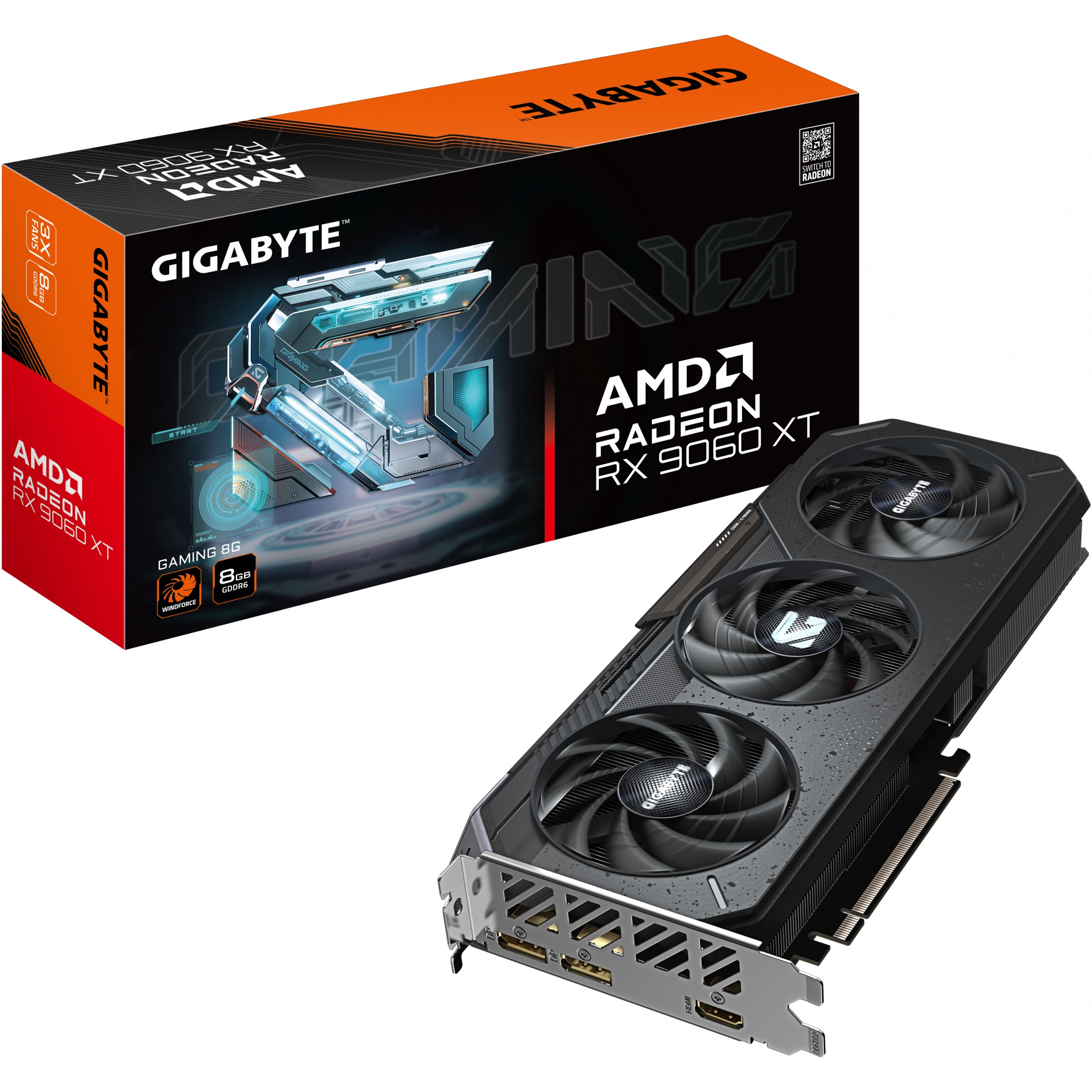 Grafička kartica GIGABYTE Radeon RX 9060 XT GAMING 8G (8GB GDDR6, 128bit, PCI-E 5.0, 3130 MHz Core Clock, 2 x DisplayPort, 1 x HDMI)