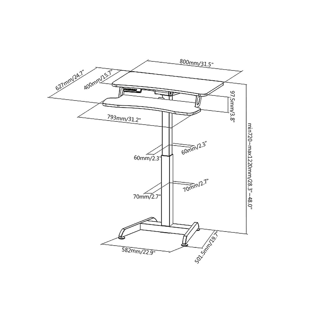 Maclean MC-835 Portable Desk Electric Height Adjustable 72 -122cm max. 37 kg Control Panel Sit Stand Work Station-1