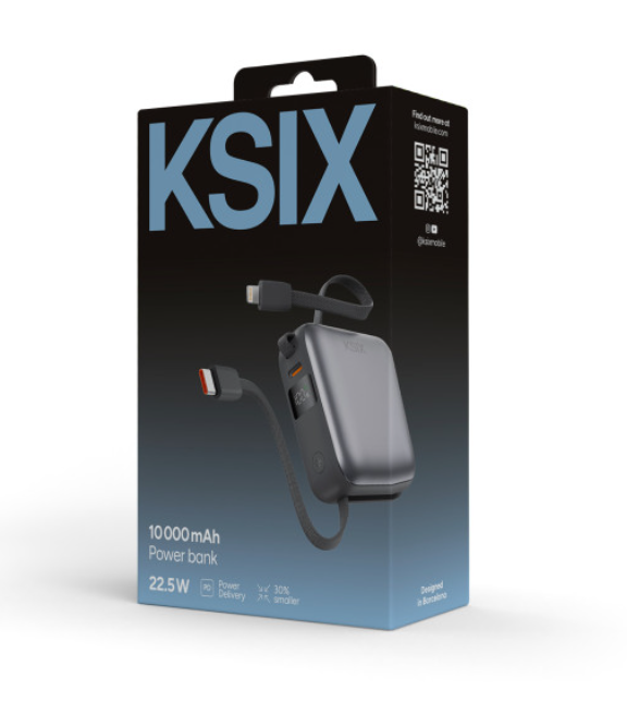 Baterija prijenosna KSIX 10 000 mAh, 22.5W ultra brzo punjenje,USB-C + lightning-4