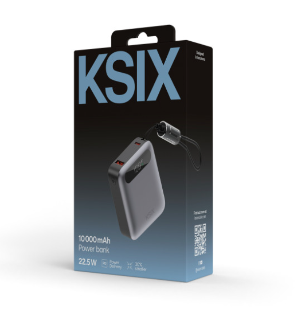 Baterija prijenosna KSIX 10000 mAh, 22.5W ultra brzo punjenje, USB-C + USB-A-5