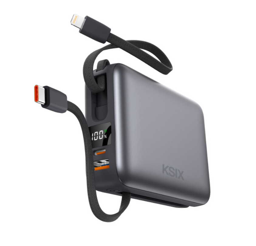 Baterija prijenosna KSIX 20 000 mAh, 22.5W ultra brzo punjenje,USB-C + lightning-0