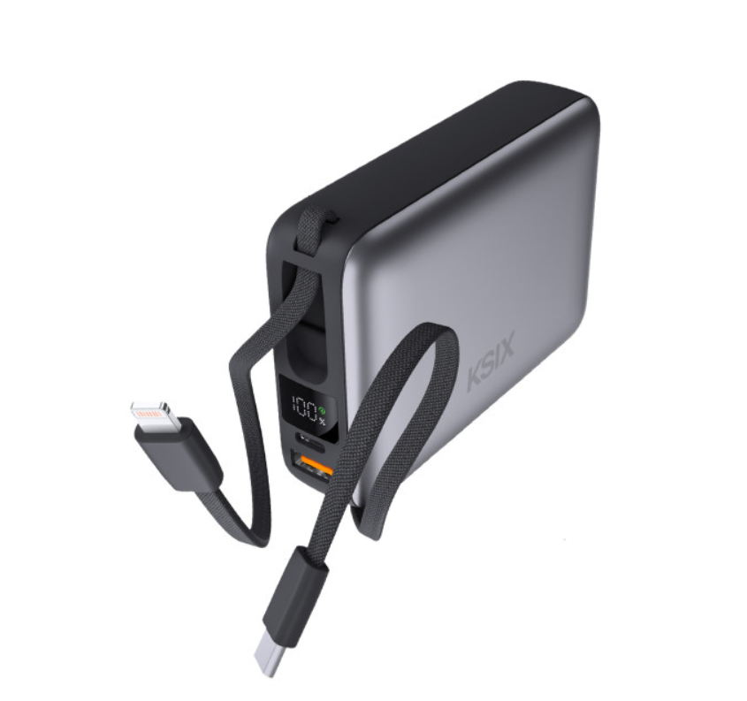 Baterija prijenosna KSIX 20 000 mAh, 22.5W ultra brzo punjenje,USB-C + lightning-3