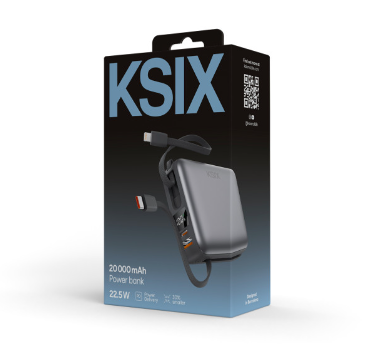 Baterija prijenosna KSIX 20 000 mAh, 22.5W ultra brzo punjenje,USB-C + lightning-4