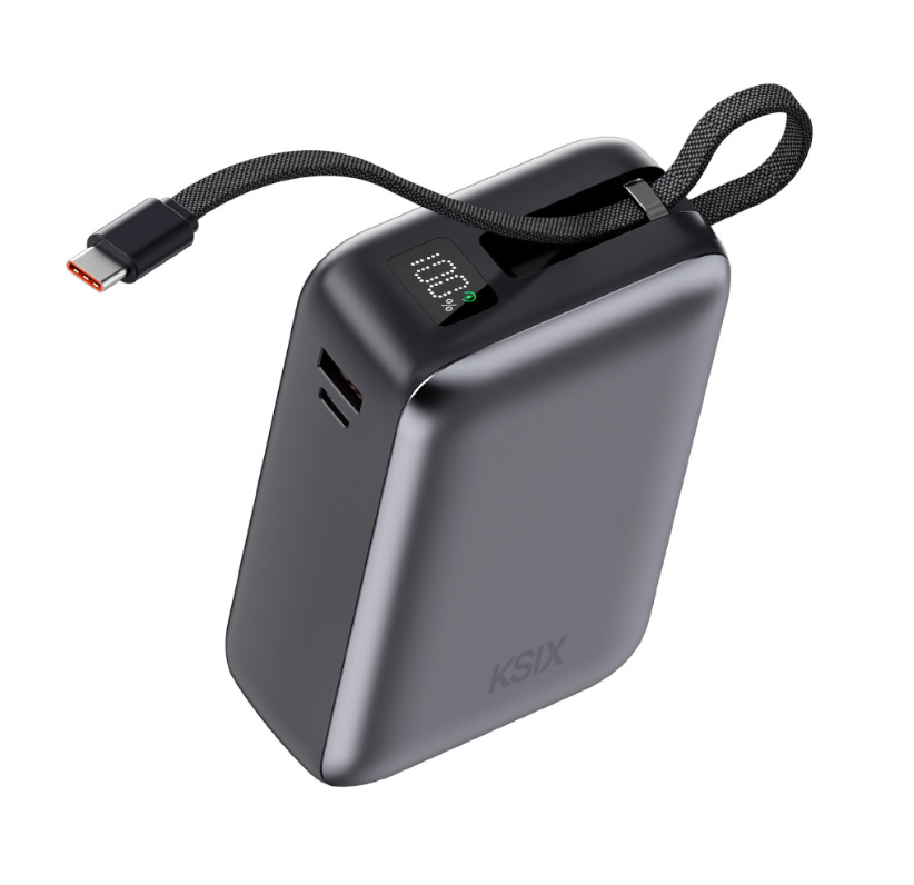 Baterija prijenosna KSIX 30 000 mAh, 65W ultra brzo punjenje, integrirani USB-C-0