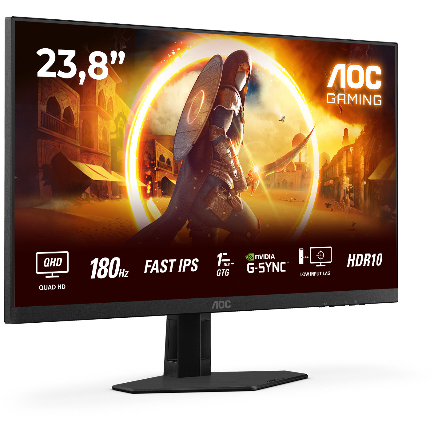 Monitor AOC Q24G4RE (60.5 cm (23.8"), 2560 x 1440 piksela, Quad HD, LED, Crna, Crvena)-1