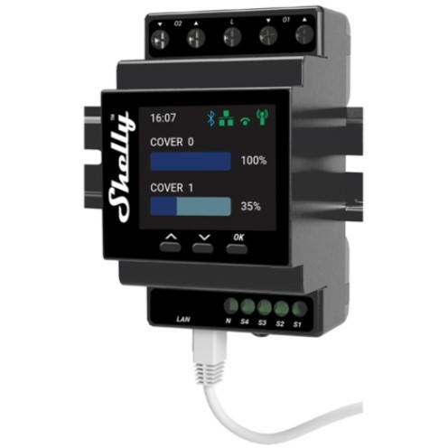 Električni relej SHELLY Pro Dual Cover / Shutter PM crna boja-0