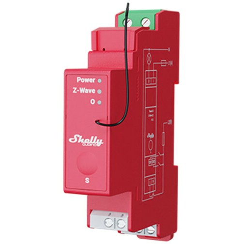 Električni relej SHELLY QUBINO WAVE PRO 1PM crvena boja-0