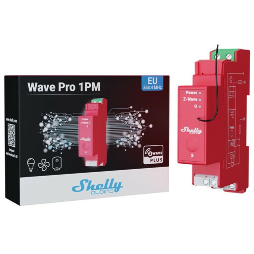 Električni relej SHELLY QUBINO WAVE PRO 1PM crvena boja-1