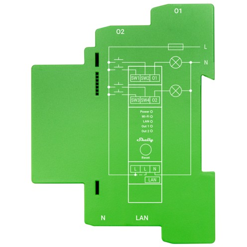 Dimmer SHELLY Pro Dimmer 2PM Built-in Blue, Green, Grey-1
