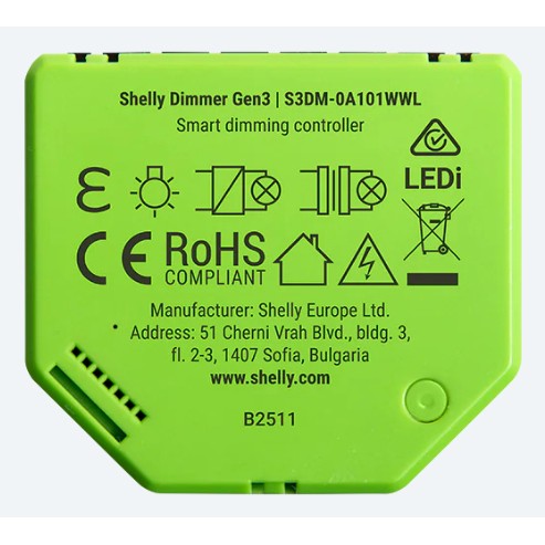 Dimmer SHELLY Dimmer Gen3 Built-in Black, Lime-2
