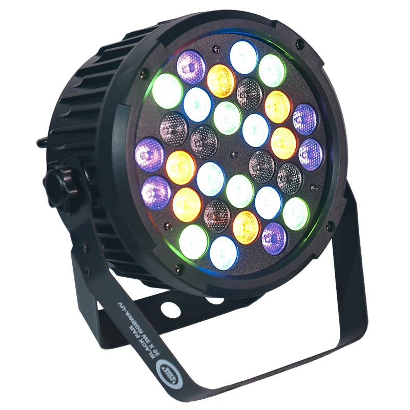 LED PAR reflektor LIGHT4ME BLACK PAR 30x3W RGBA-UV-0