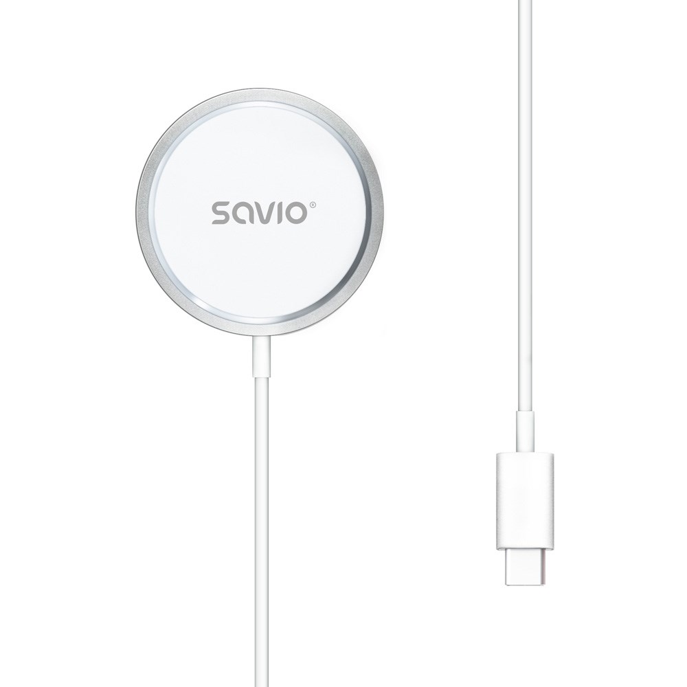 Bežični punjač SAVIO LA-11 (Magnetic, 15 W, 1 m)-1