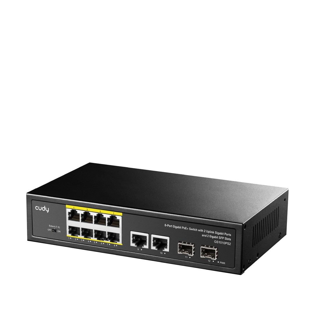 Switch CUDY GS1010PS2 (10 portova, PoE, 1000 Mbps)-1