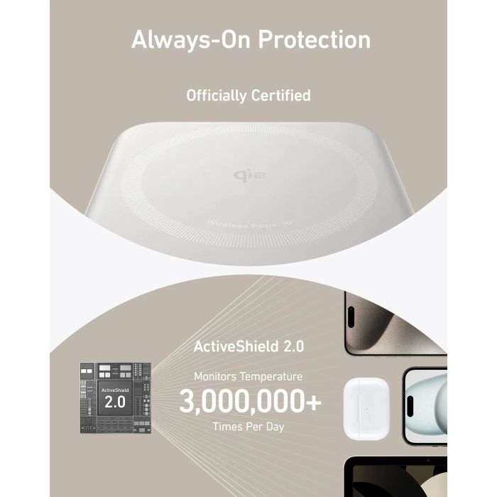 Prijenosna baterija ANKER MagGo 10K (10.000 mAh, Qi2 15 W, USB-C 27 W, bijelq)