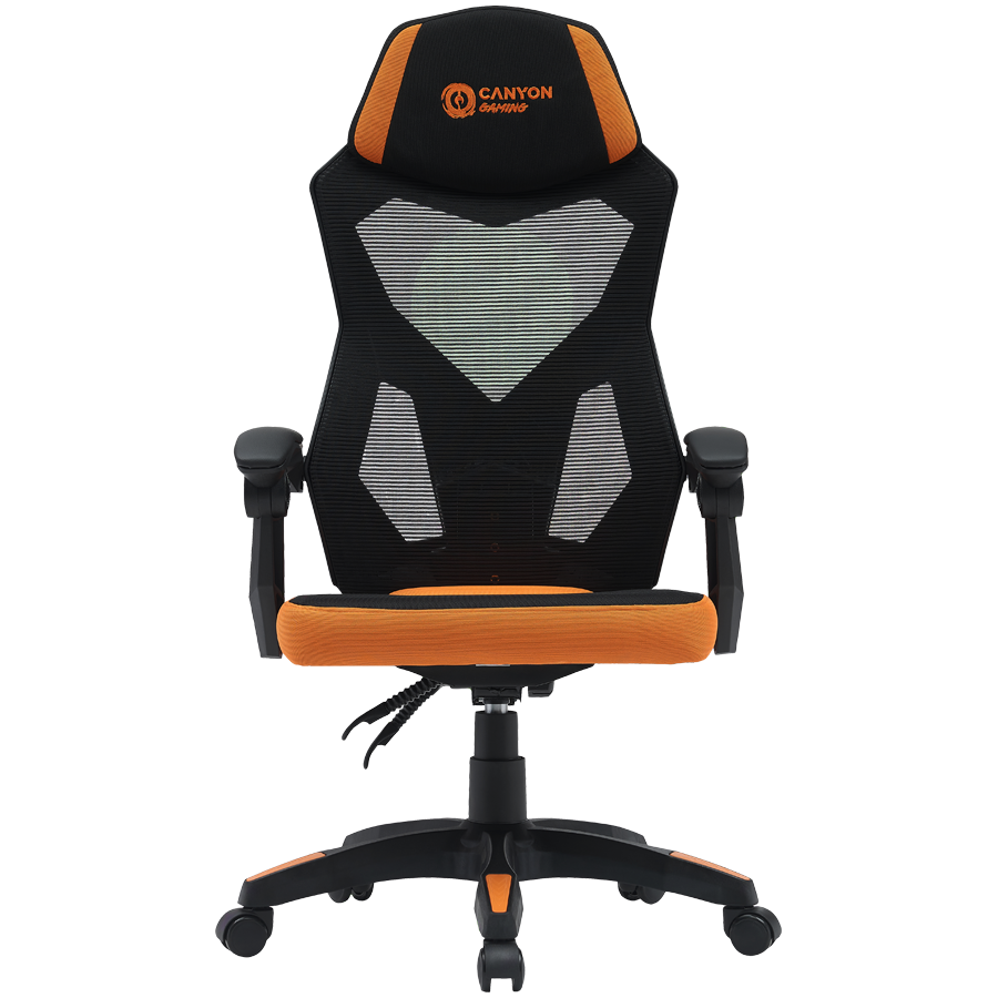 Gaming stolica CANYON CNE-MCH02 (Crna/Narančasta, Mesh materijal)-0