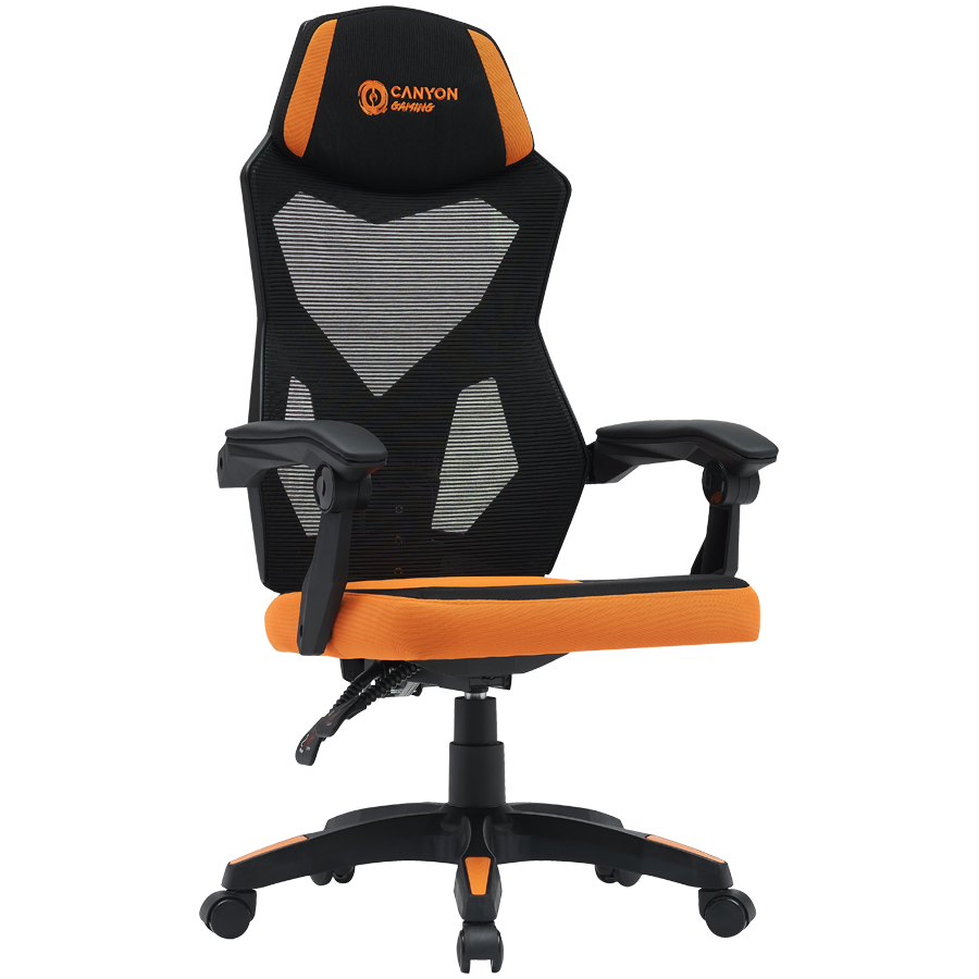 Gaming stolica CANYON CNE-MCH02 (Crna/Narančasta, Mesh materijal)-1