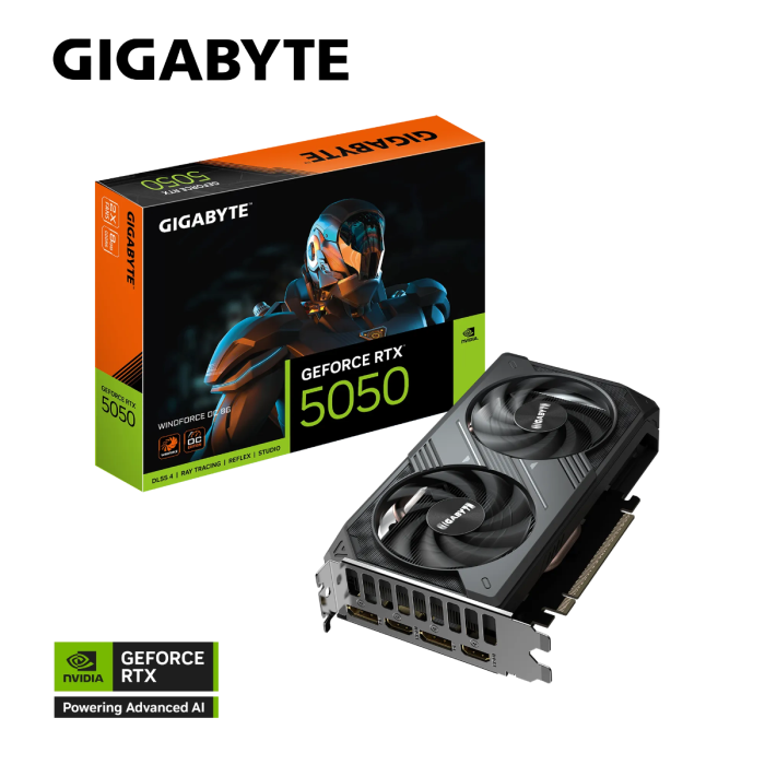 Grafička kartica GIGABYTE GeForce RTX 5050 WINDFORCE OC 8G (8GB GDDR6, 128bit, PCI-E 5.0, 2587MHz, 2 x DP, 2 x HDMI)