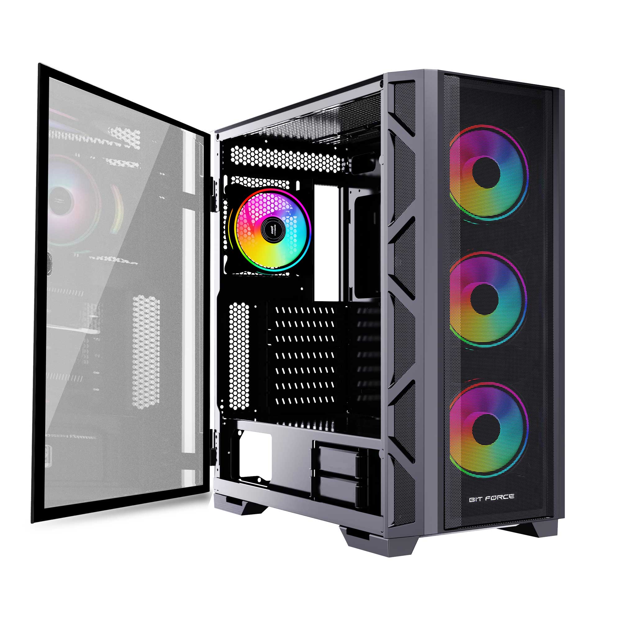 Bit Force GIANT ARGB-TMC4 Gaming E-ATX, Full-Tower kućište bez napajanja, crno-0