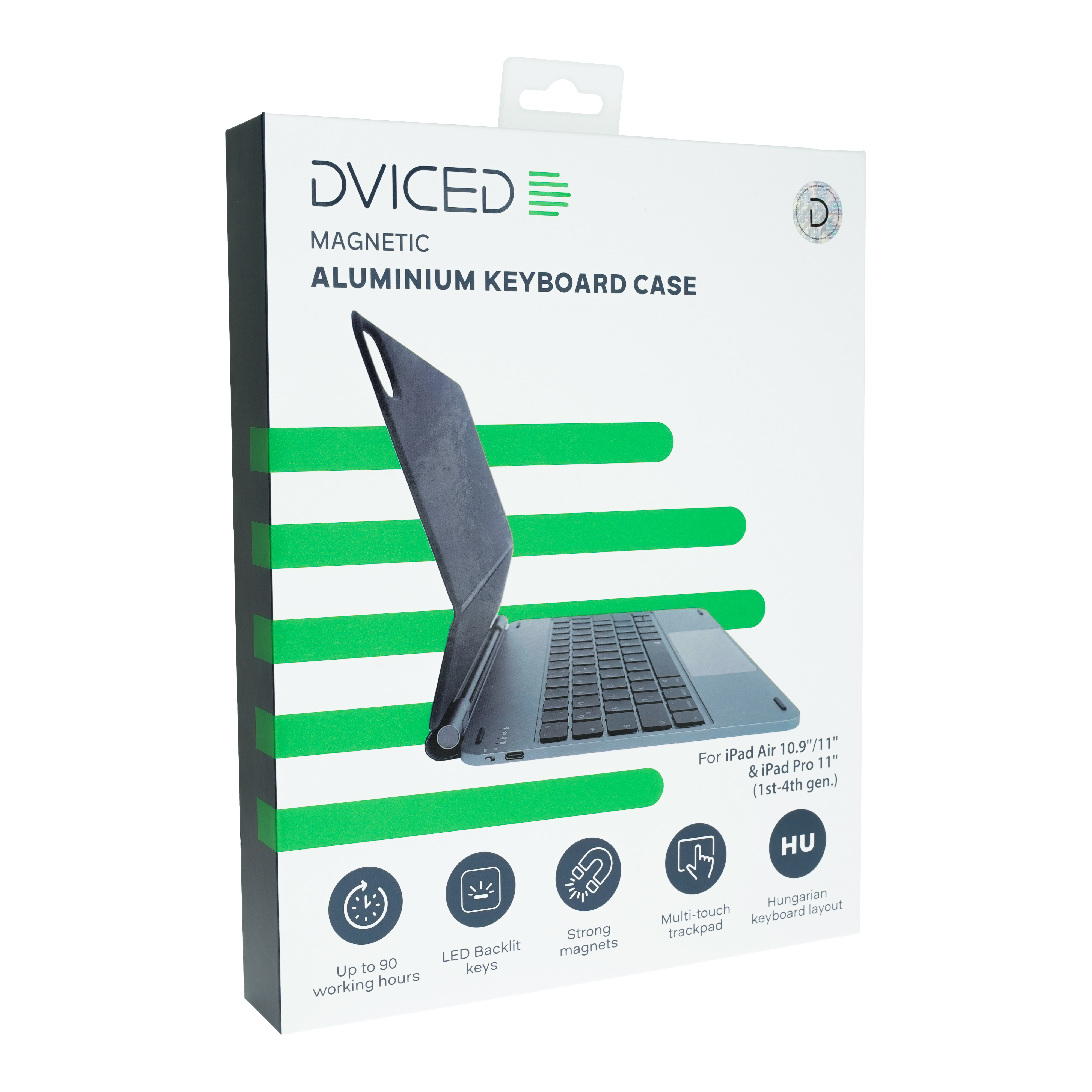 Tipkovnica DVICED za iPad Air/Pro 11-inch (magnetska, aluminijska, HU, tamno siva)-2