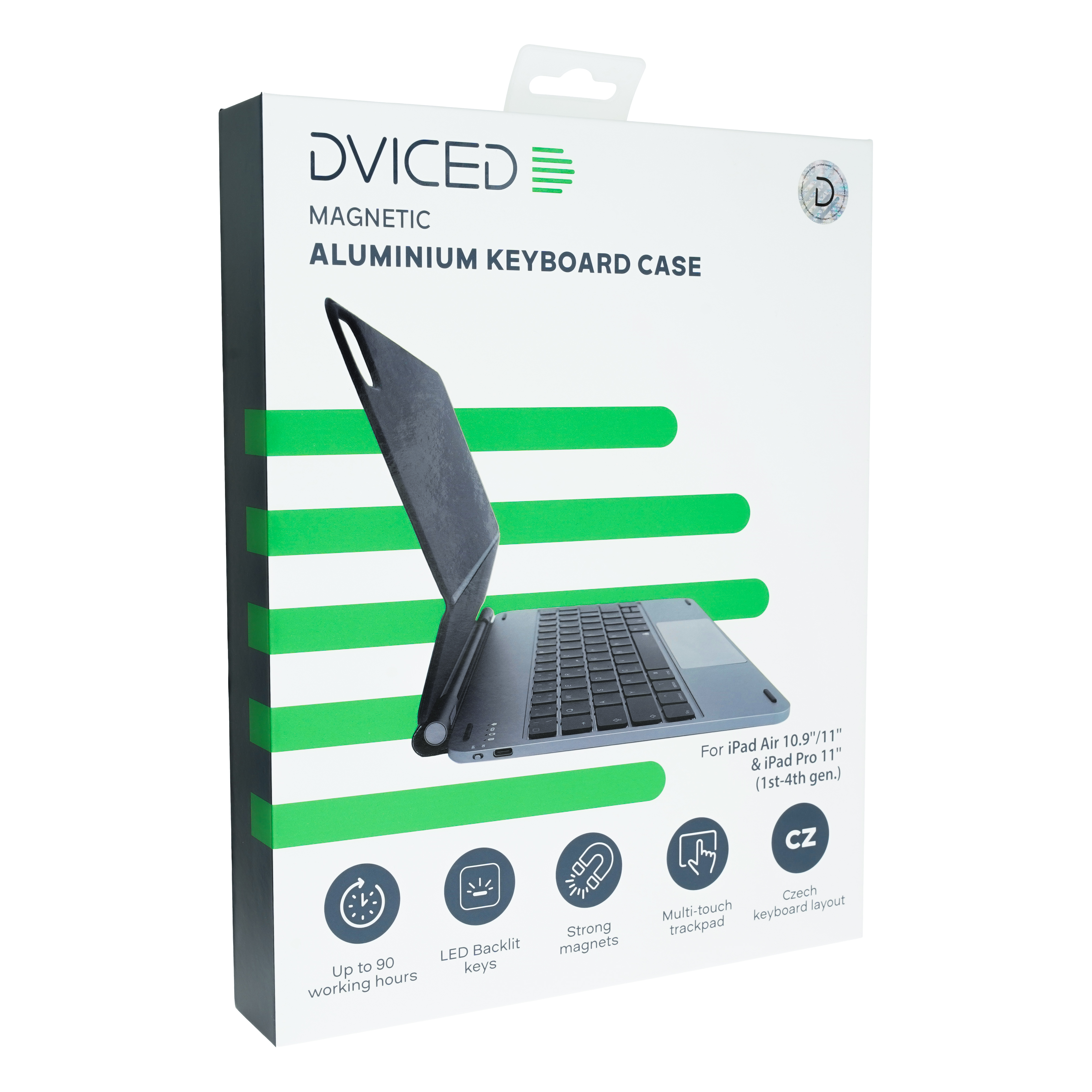 Tipkovnica DVICED Magnetic Aluminium za iPad Air/Pro 11-inch (aluminij, magnetska, CZ, tamno siva)-1