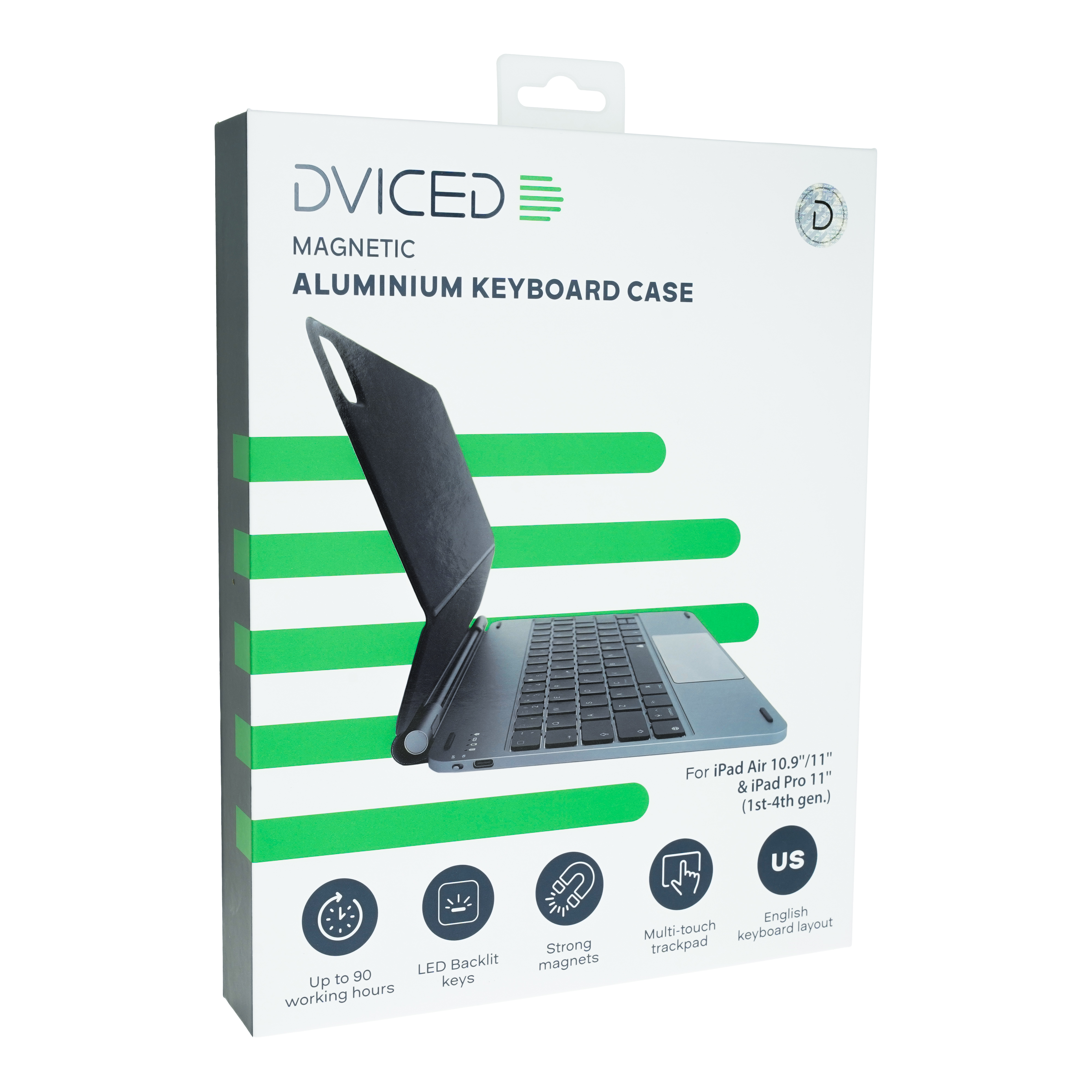 Tipkovnica DVICED Magnetic Aluminium za iPad Air/Pro 11-inch (US raspored, tamno siva)-3