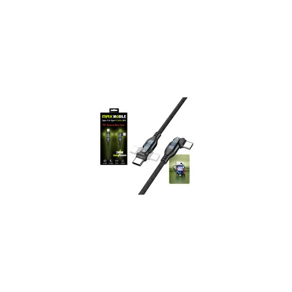 MAXMOBILE DATA KABEL TYPE C-TYPE C A04 BLACK QC 240W,Dual rotate,1.2m-1