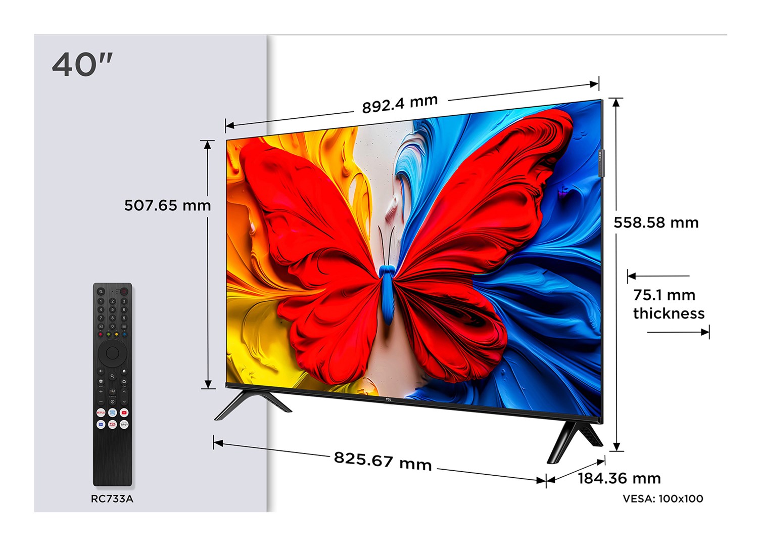 TV TCL QLED 40S59K Google TV (101.6 cm, Full HD, HDR10, Smart TV)-1
