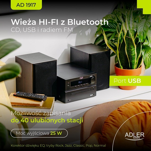 Mini Hi-Fi sustav ADLER AD 1917 (BT/CD/USB/FM Radio)-3