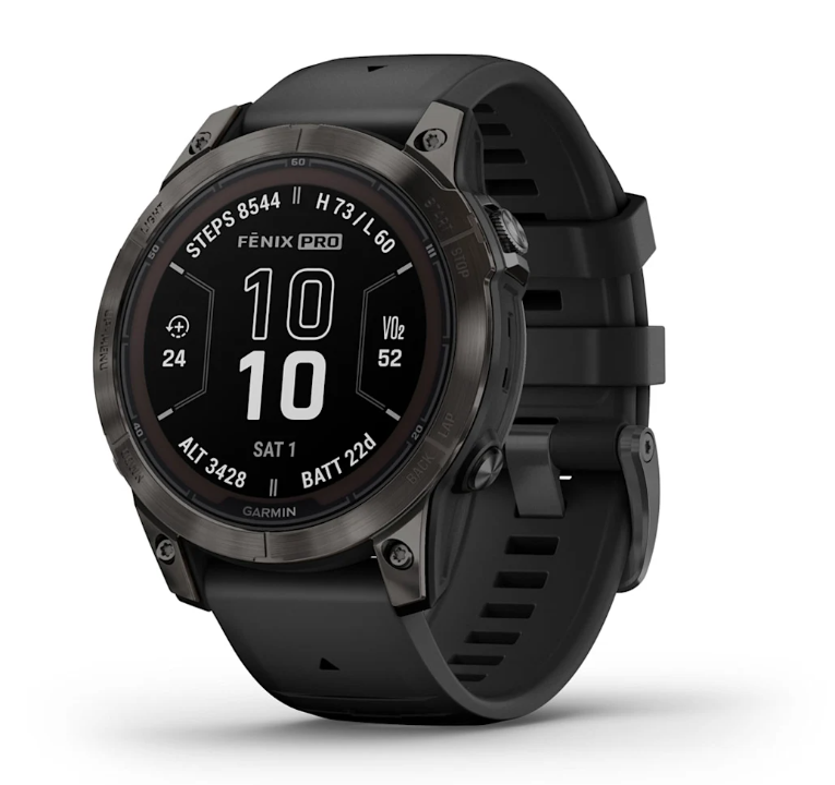Pametni sat GARMIN Fenix 7 Pro Sapphire Solar, Carbon Gray DLC Titanium, crni remen, 010-02777-11