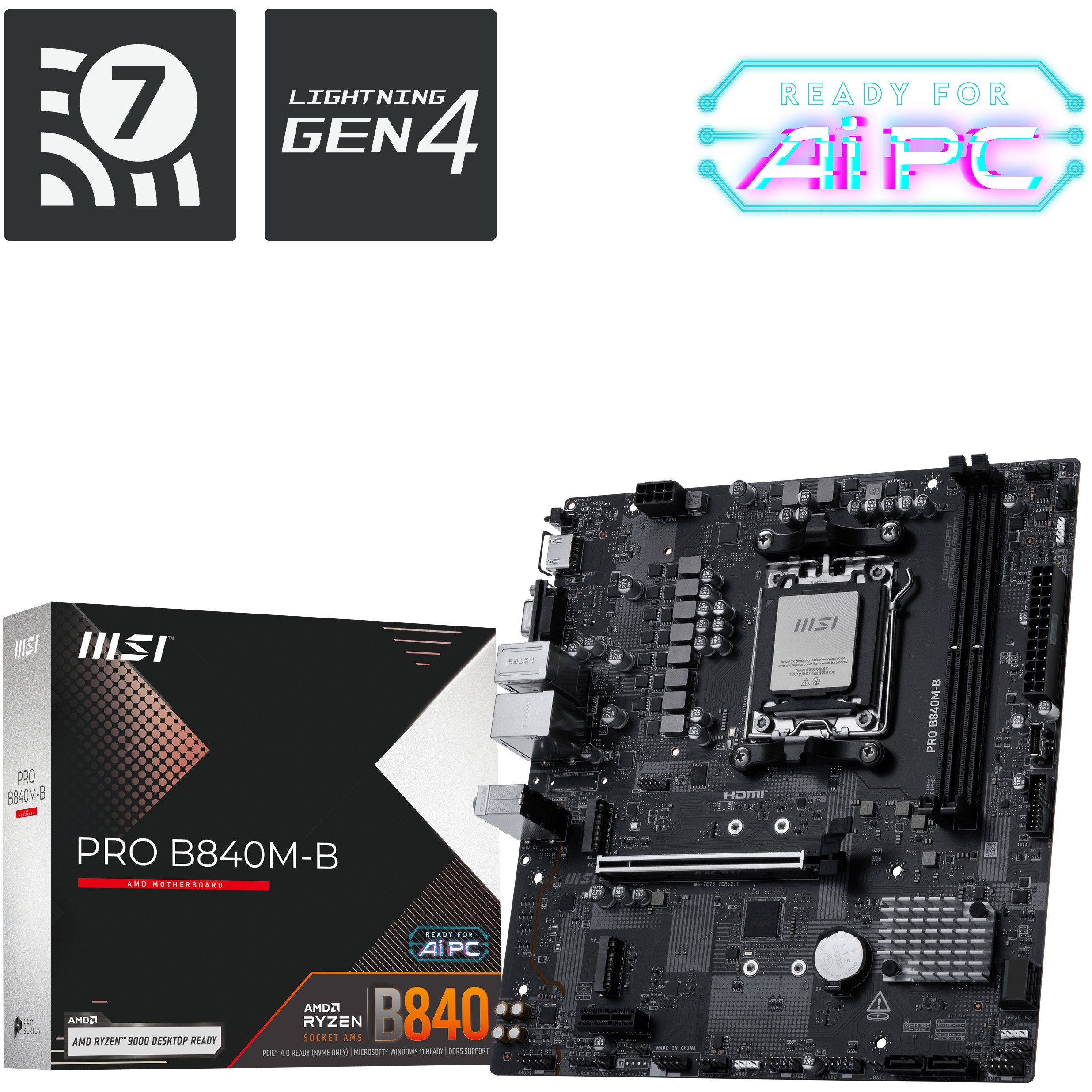 Ploča glavna MSI PRO B840M-B-0