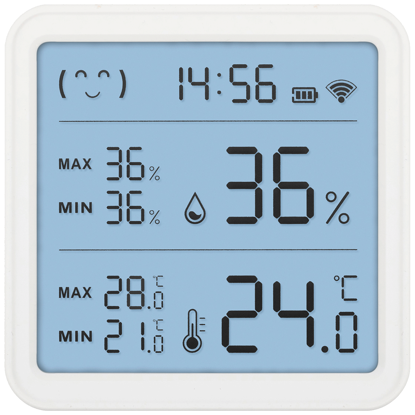 home Pametni mjerač temperature i vlažnosti, LCD, sat - HSTHC-1