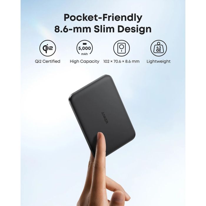 Power Bank ANKER Nano 5000 mAh Slim, crna boja-3