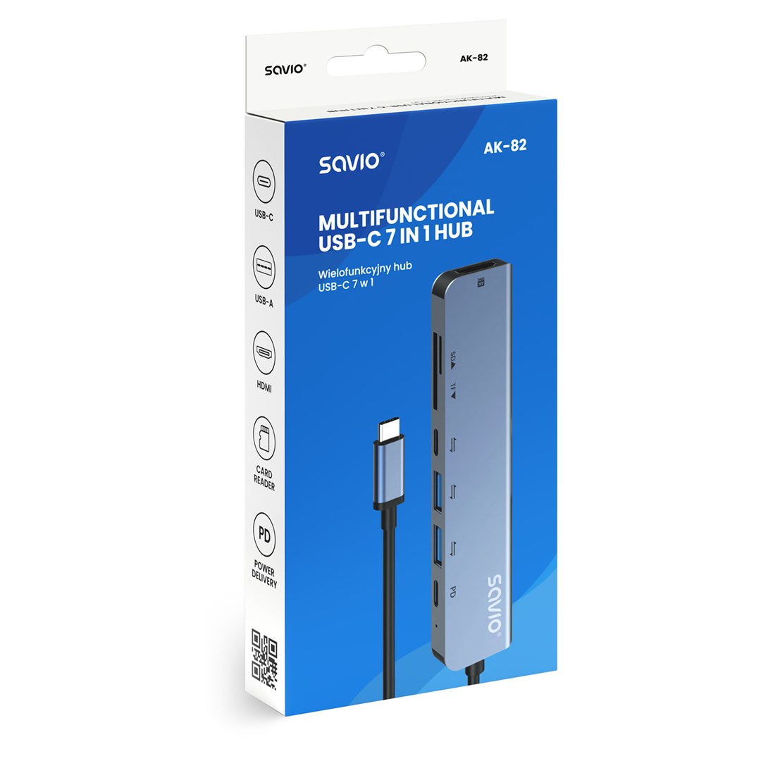 Interface hub SAVIO AK-82 USB Type-C 5000 Mbit/s crna boja-3