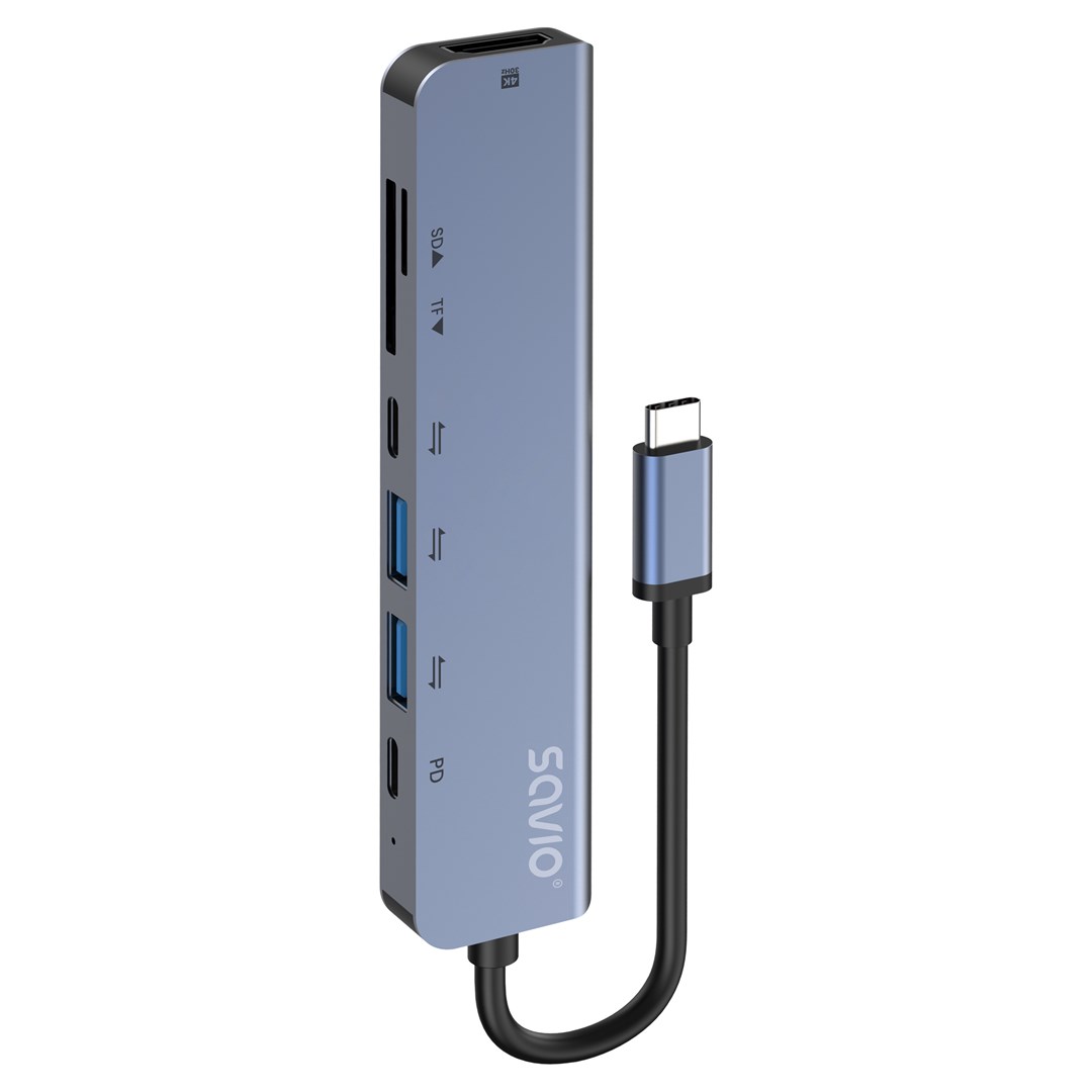 Interface hub SAVIO AK-82 USB Type-C 5000 Mbit/s crna boja-1