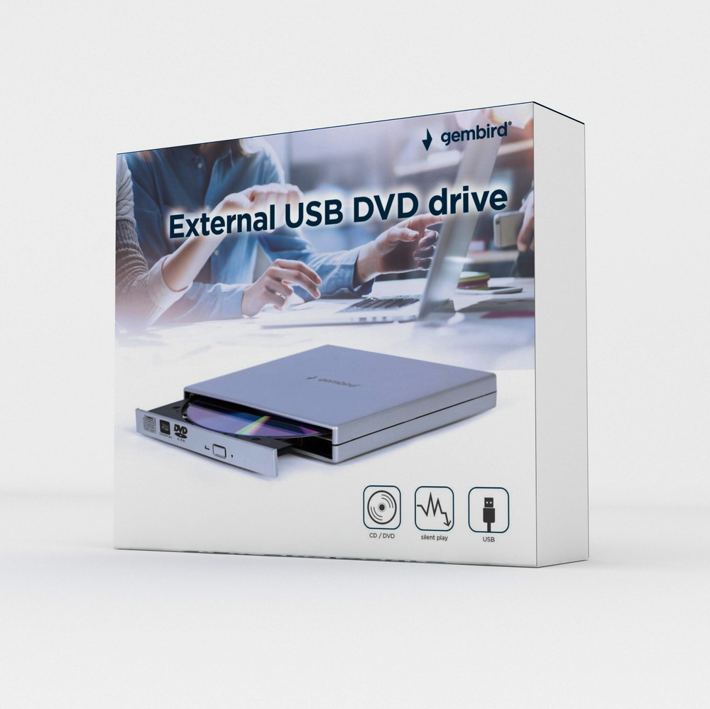 DVD DRIVE GEMBIRD EXTERNAL USB 2.0 SILVER-4