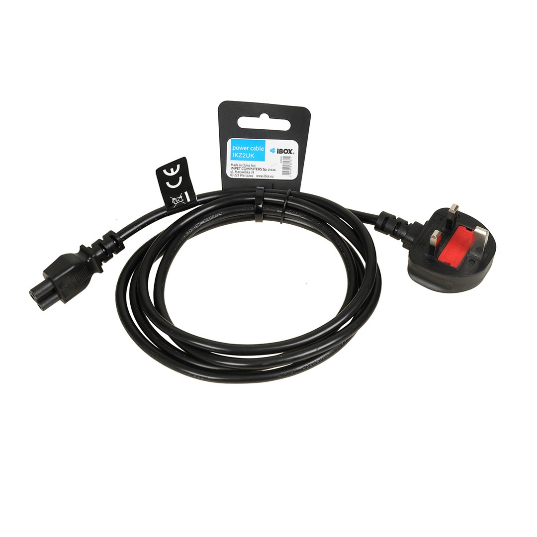 iBOX Power Cable for Laptops (clover) VDE 1.8m UK plug-0