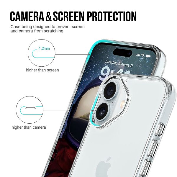 Zaštitna maska za telefon MAX MOBILE MM TPU IPHONE 17 PRO - DROP-PROOF LIGHT (clear, otporna na grebanje i udarce, DROP PROOF US MILITARY TEST)-3
