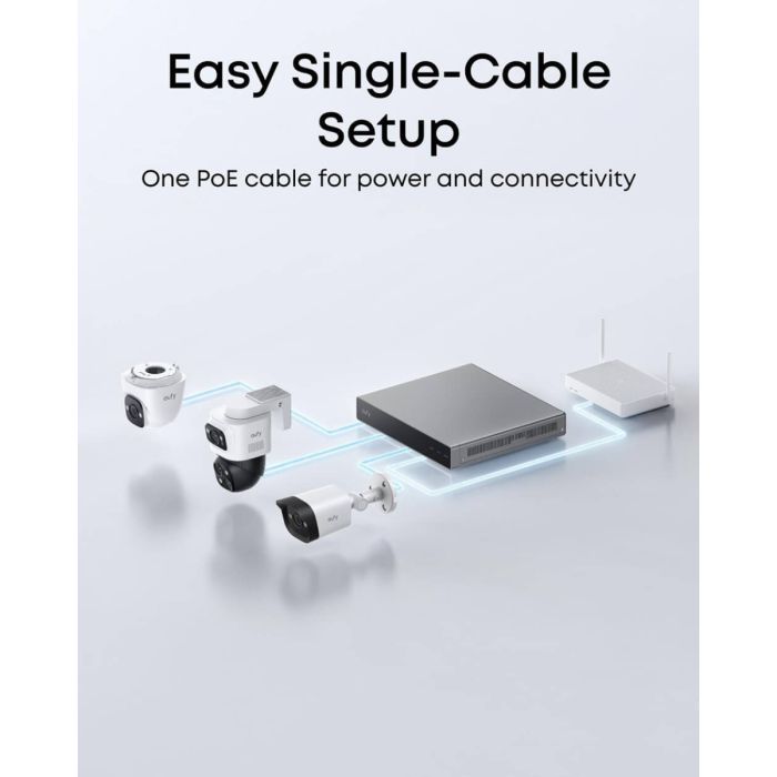 Sigurnosna kamera ANKER Eufy Security Bullet PoE E40 (4K UHD, 122° širokokutni pogled, noćni barvni pogled Starlight, pametna zaznava, rdeče i modre opozorilne luči, dvosmerna komunikacija, 24/7 snemanje prek PoE, vodoodporna IP67)-8