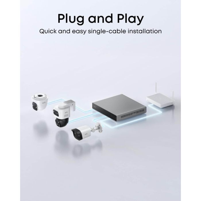 Sigurnosna kamera ANKER Eufy Security PoE E41 (4K UHD, 122° širokokutni pogled, Noćni barvni pogled Starlight, Pametna zaznava, Rdeče in modre opozorilne luči, Diskretni nadzor, 24/7 snemanje prek PoE, Vodoodpornost i dvosmerna komunikacija)-8