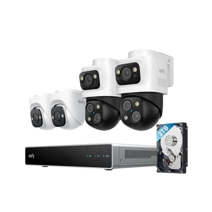 Nadzorni sistem ANKER Eufy Security PoE NVR S4 (2x eufy E41 + 2x eufy S4, 4K, PTZ, 360° vrtenje, 8× povečava, AI-podprto iskanje videa, 2 TB trdi disk)-0
